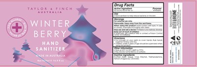 Label Image (Taylor And Finch Xmas Winter Berry Hand Sanitizer500 mL 75vv)
